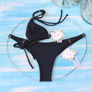 Black with Gold trim HL Pucker Bottom - Black Pull through top Luxe